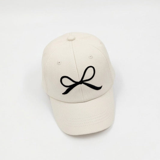 White Bow Baseball Cap