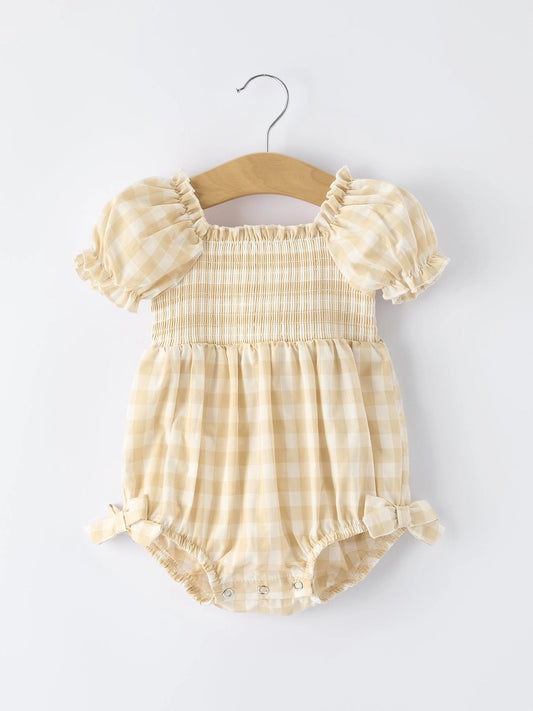 Gingham & Bow Romper