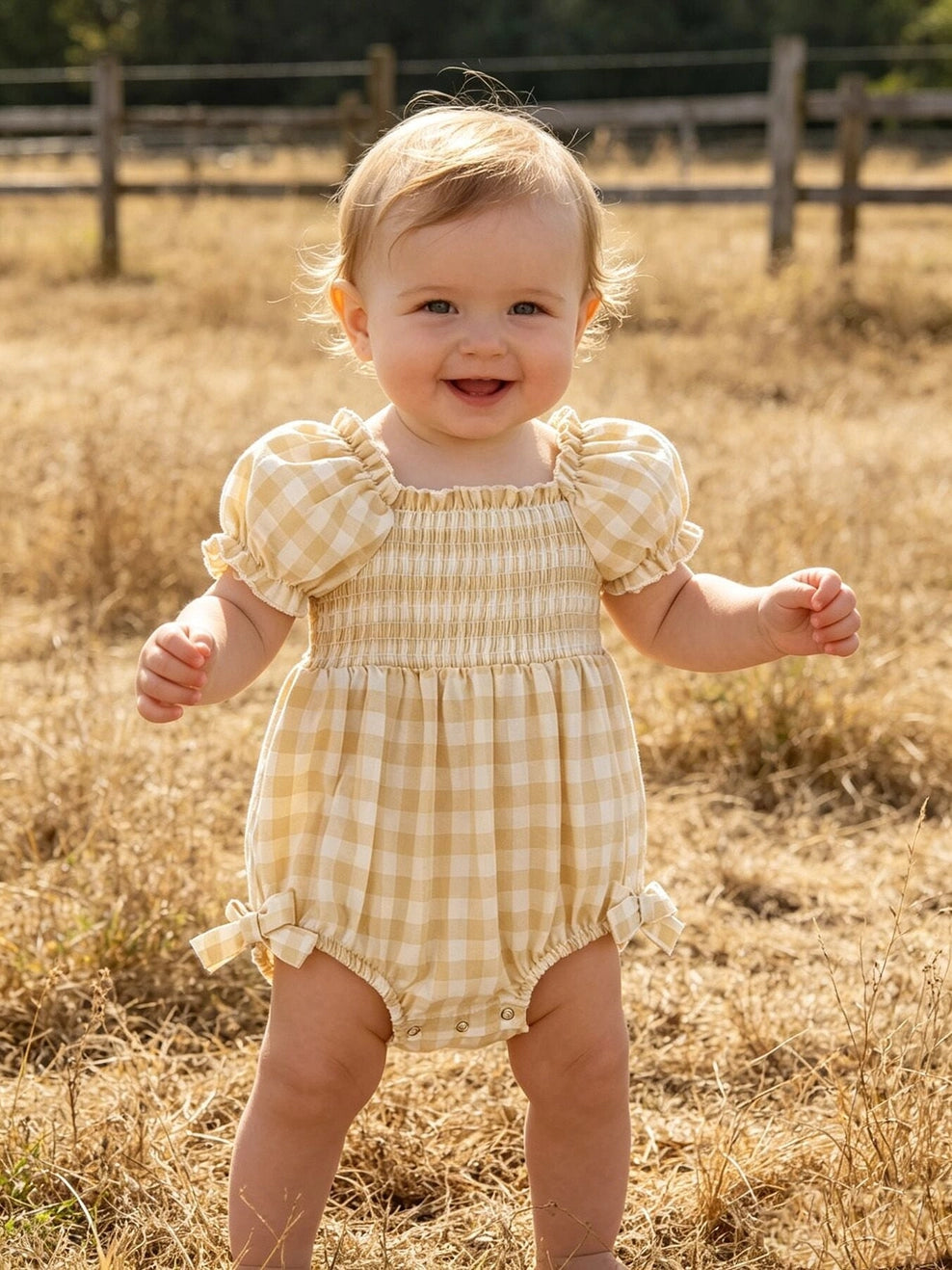Gingham & Bow Romper