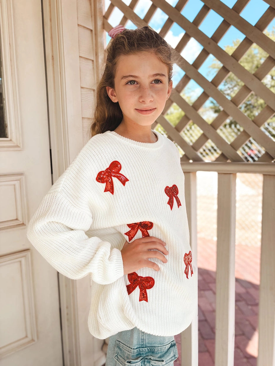 Sequin Bow Sweater