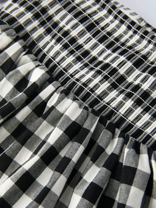 Gingham Smocked Set