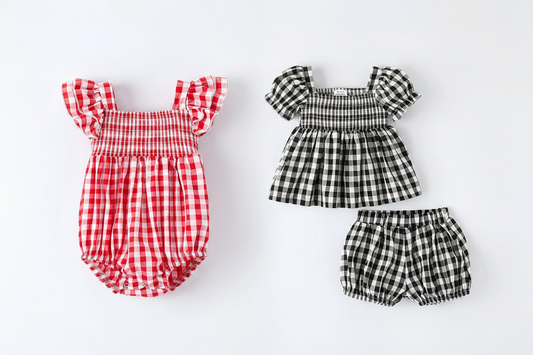 Gingham Baby Bundle Flat Lay