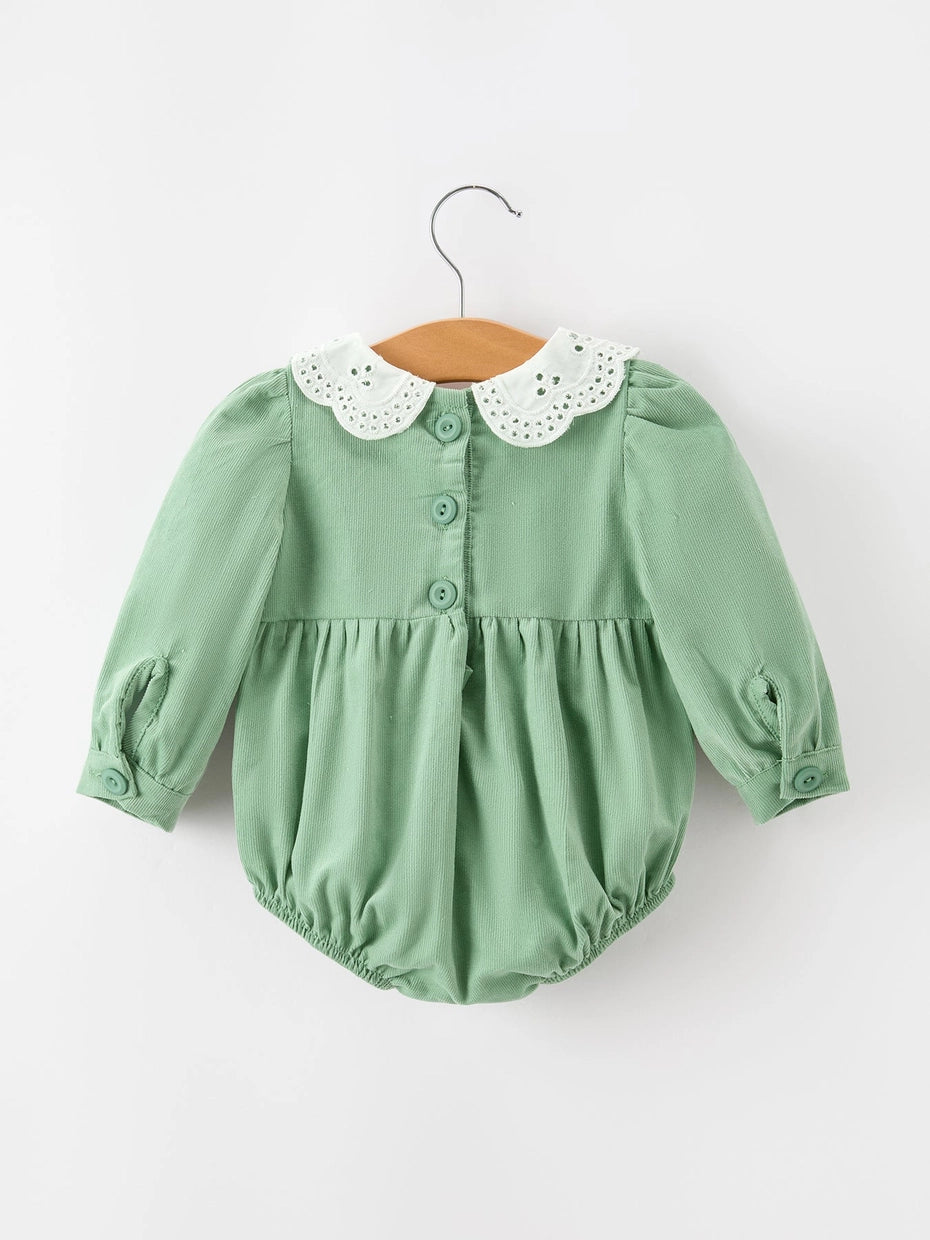 Smocked Floral Peter Pan Collar Romper