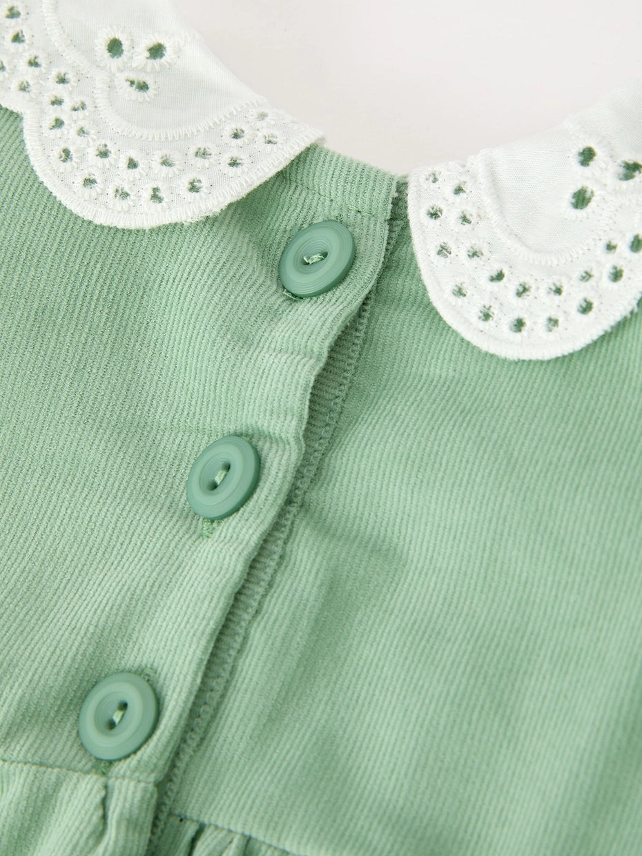 Smocked Floral Peter Pan Collar Romper
