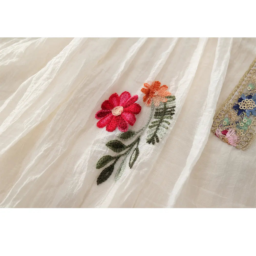 Embroidered Sleeveless Dress