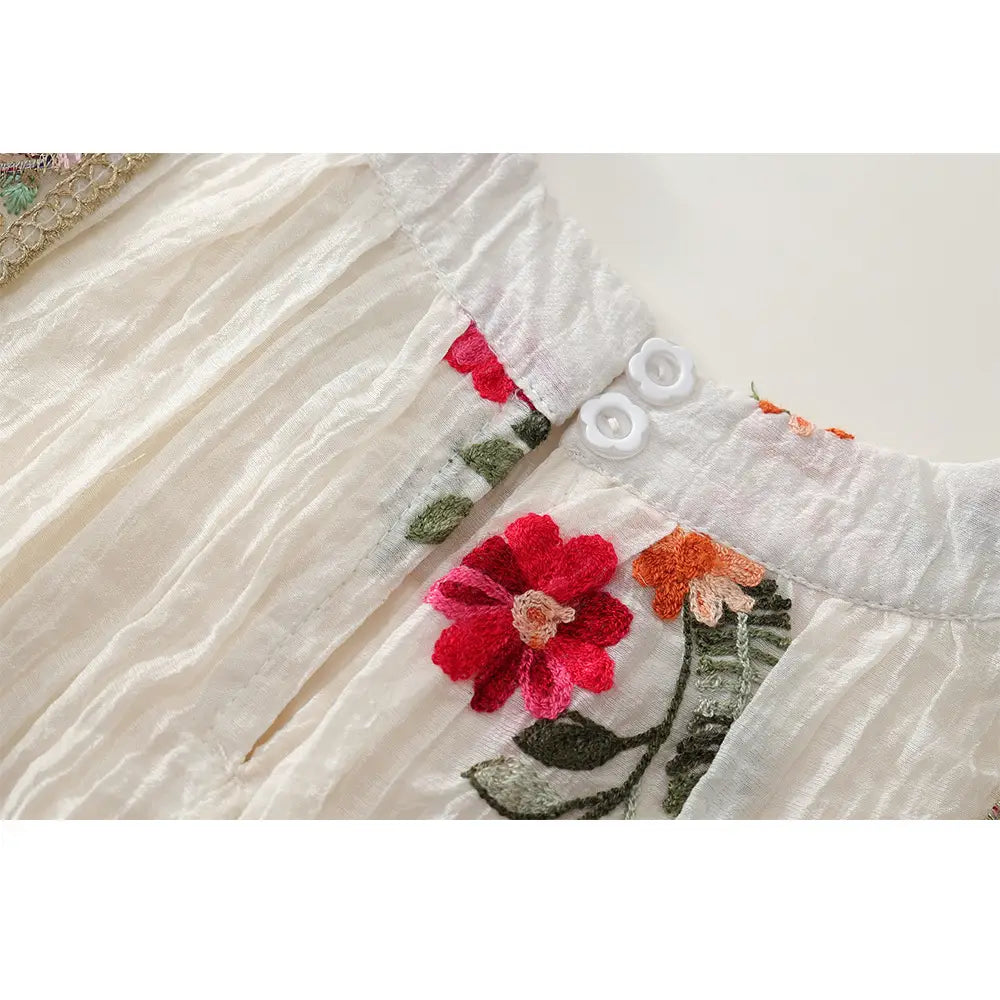 Embroidered Sleeveless Dress